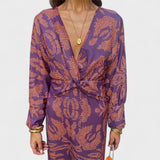 Весна - Миди рокля с V-образно деколте