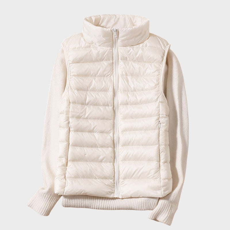 Станка - Лек пухен елек с плетен дизайн