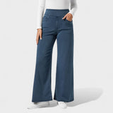 Штефания - Дънкови панталони с широк крачол