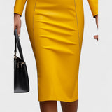 Лада - Тясна рокля от изкуствена кожа