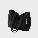 Амалия – Ребриста чанта с детайли от въже