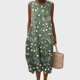 Лара - Релаксираща цветна рокля от памук