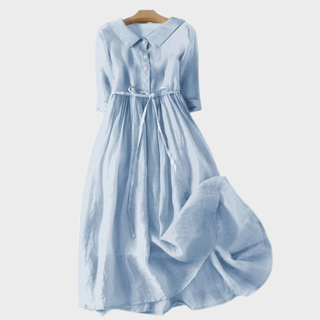 Ена - Лятна рокля с връзка в талията