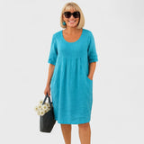 Перика™ - Ленена рокля с джобове