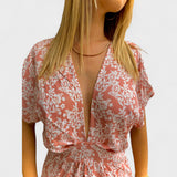 Вилма - Розова бохо рокля с разрез