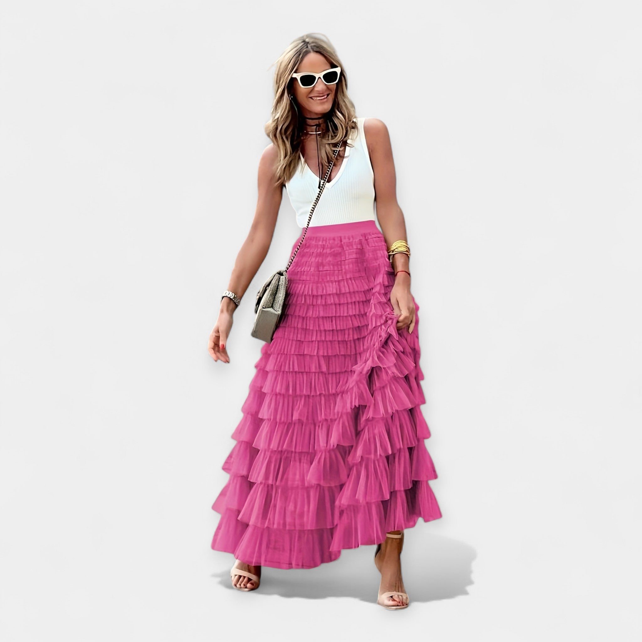 Бохо пола с мрежест сатенен ръб