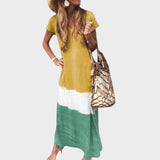 Ваня - Многоцветна лежерна бохо дълга рокля