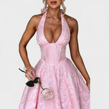 Жулиета – Миди рокля с халтер деколте