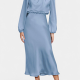 Мария Макси Рокля с Висок Яка и Цветни Детайли