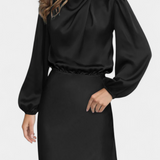 Мария Макси Рокля с Висок Яка и Цветни Детайли