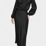 Мария Макси Рокля с Висок Яка и Цветни Детайли