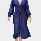 Веселка Дълга Рокля с Дълги Ръкави и V-Изрез