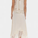 Нада Миди Пола с Дантелени Детайли и Асиметричен Подгъв