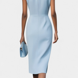 Маша Миди Рокля с Дълги Ръкави и Кръгло Деколте