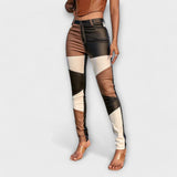 Кристияна - Тесни панталони с блоков десен