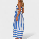 Изабел - Дълга рокля с райета